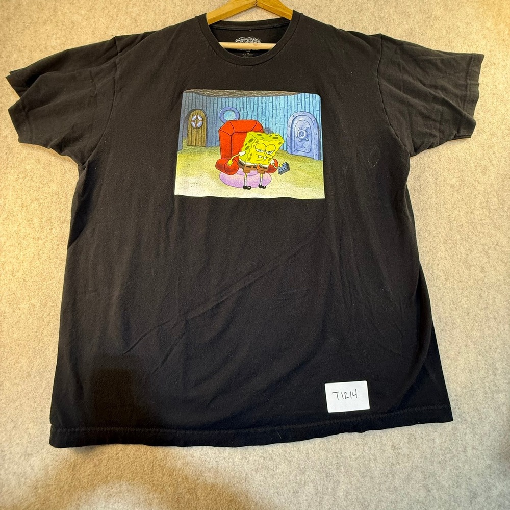 SpongeBob SquarePants Im Out Meme Graphic T-Shirt Mens XL Black Nickelodeon Tee